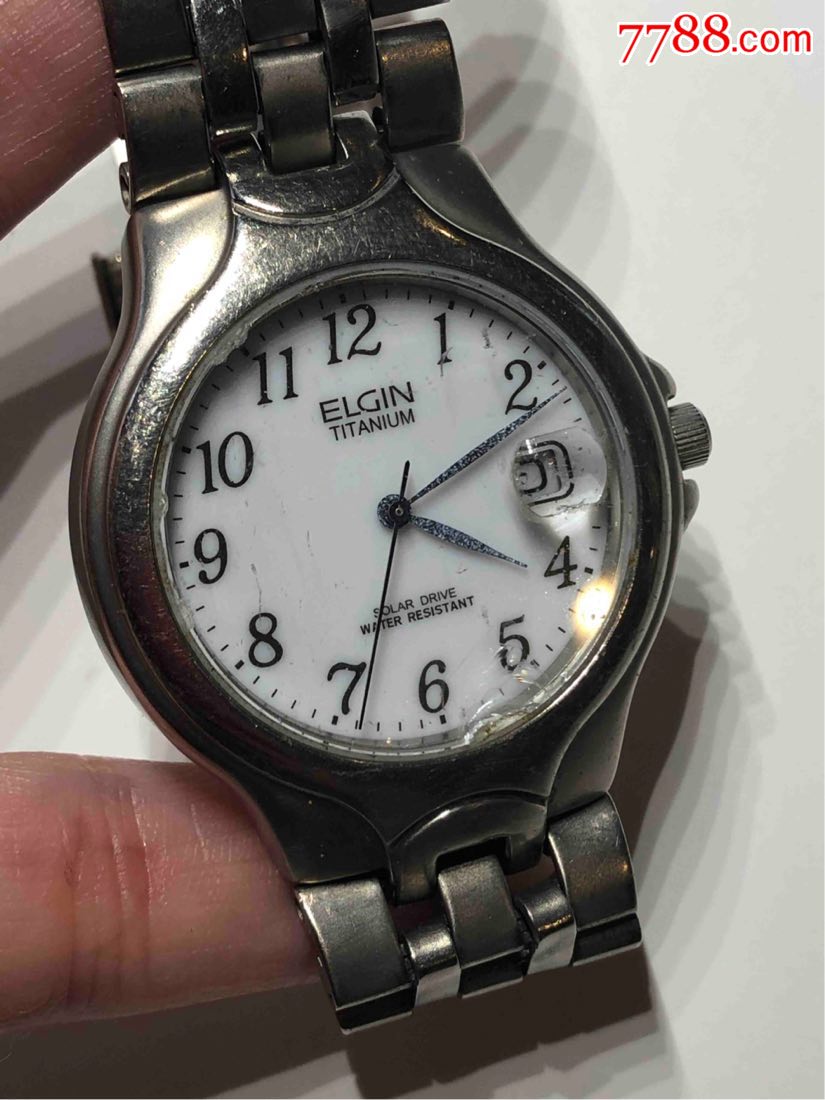 美国品牌elgin爱尔琴光能男表表盘36mm厚9.5mm表带长20cm日历100