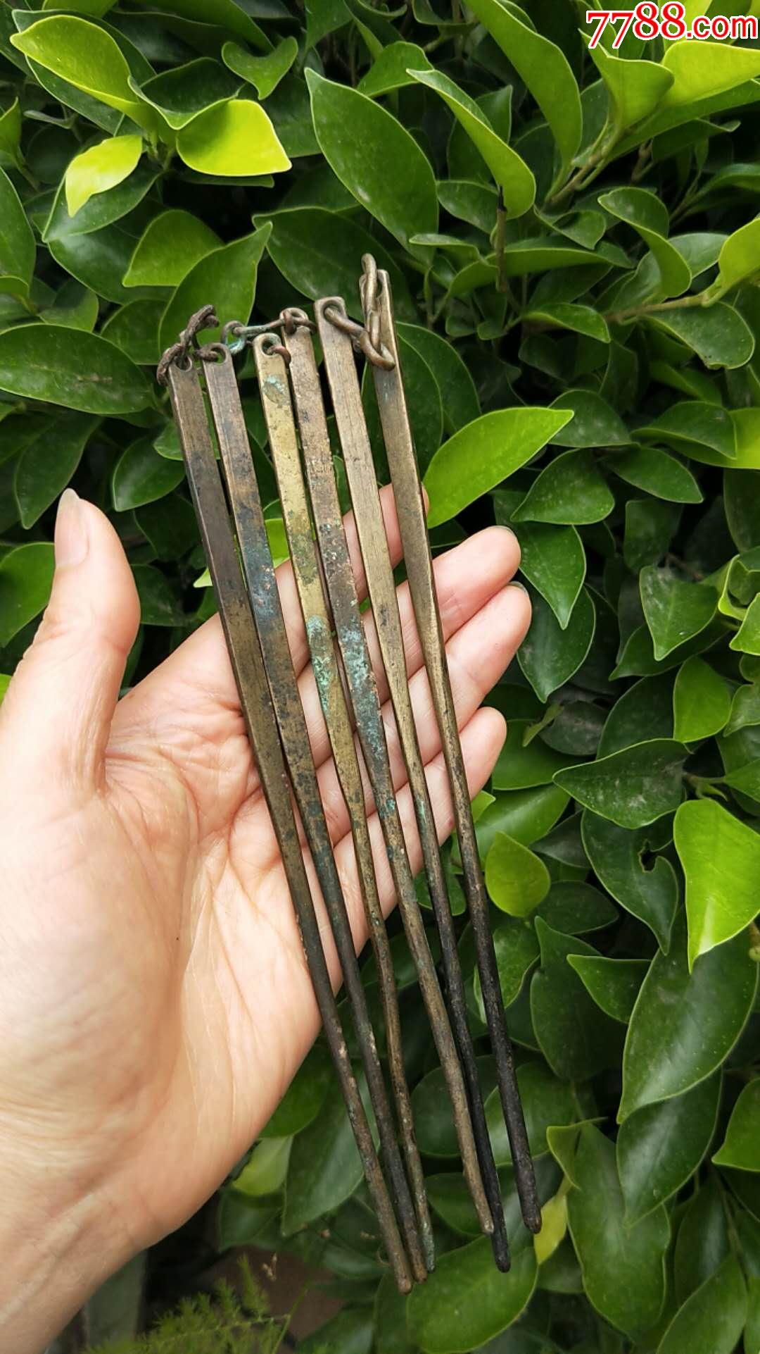 清代铜筷子三双