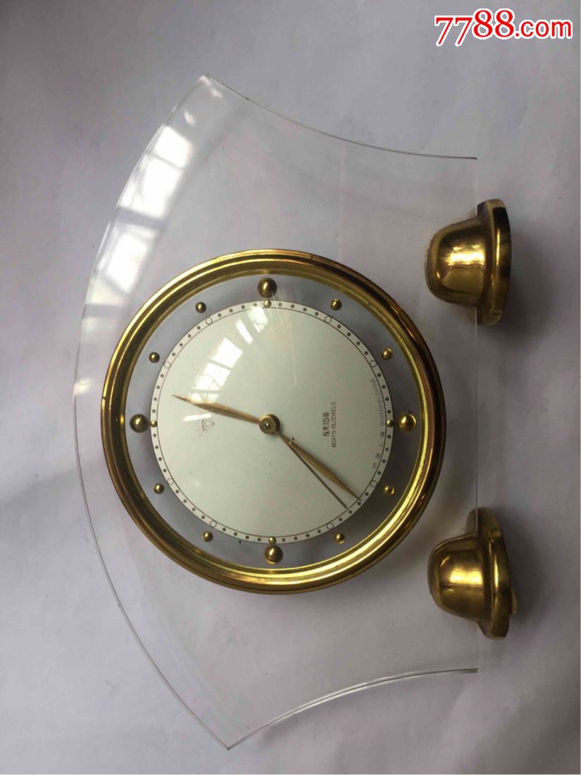 少见好品上海钻石牌8天15钻机械闹钟