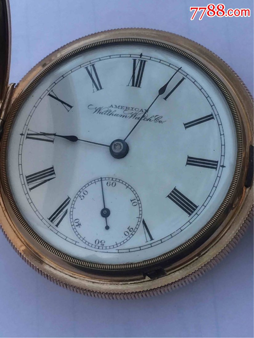全包金三开盖沃尔瑟姆朝天摆怀表