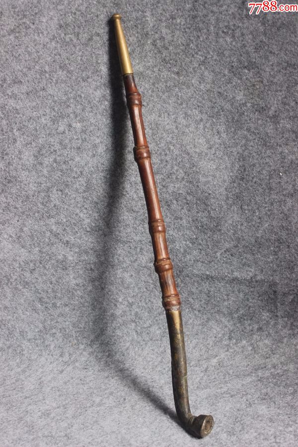 清代民国老铜烟枪烟杆烟锅黄铜五节老竹杆保真长445厘米zz1700