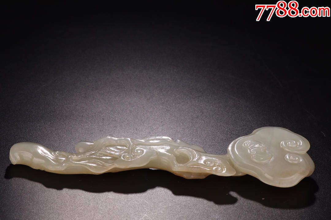 清代和田玉灵芝如意保存完整玉质细腻温润品相一流寓意吉祥灵芝代表