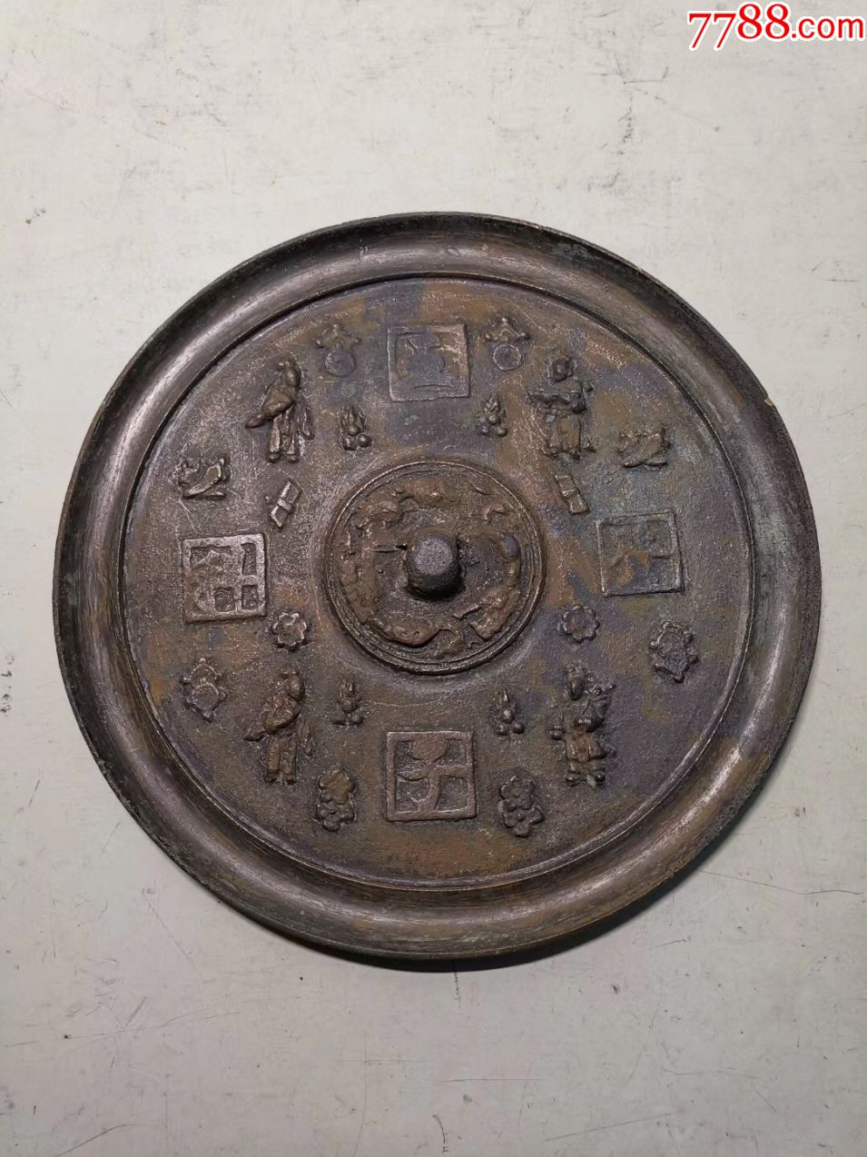 明代五子登科大铜镜