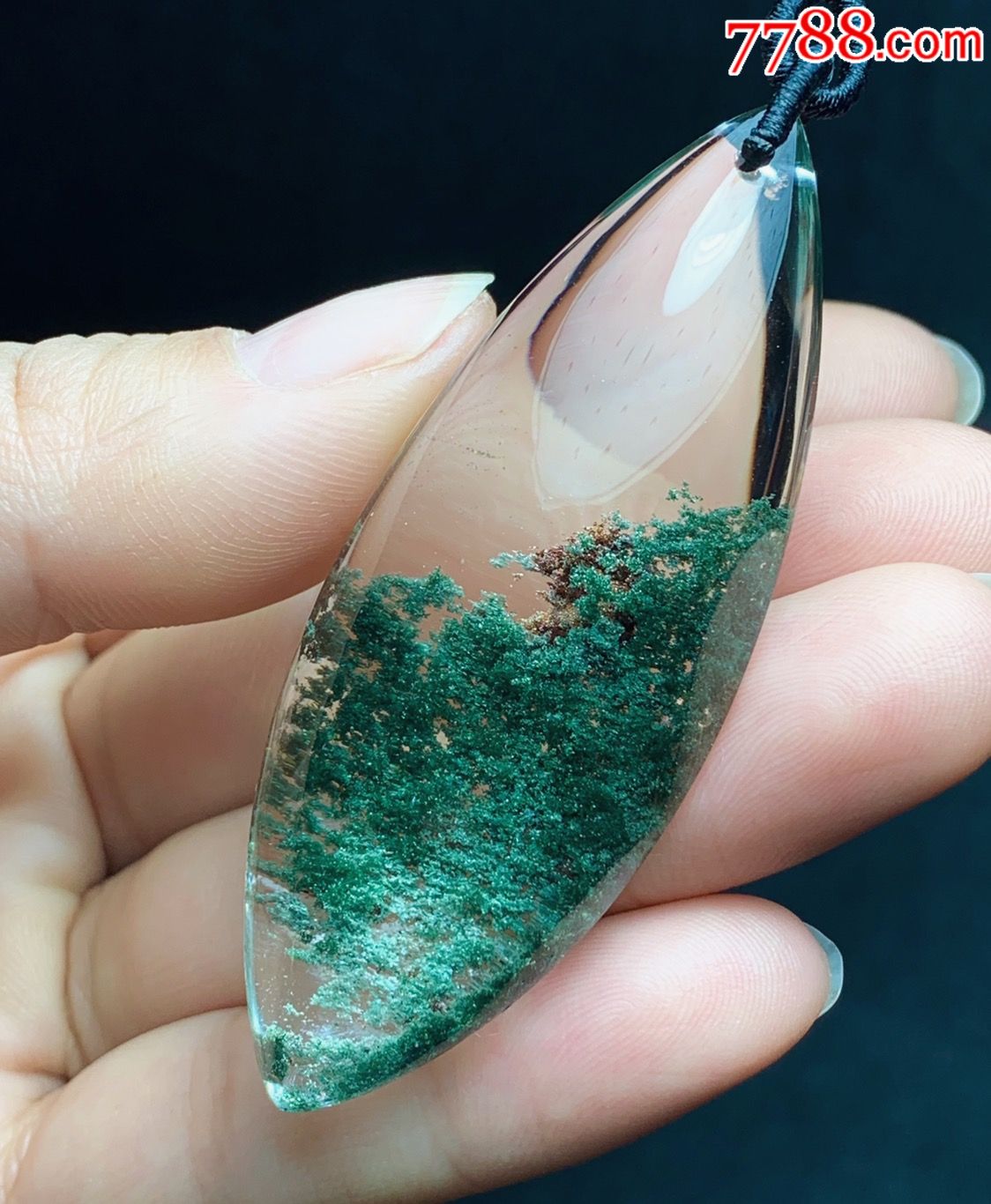 巴西天然绿幽灵裸石吊坠!