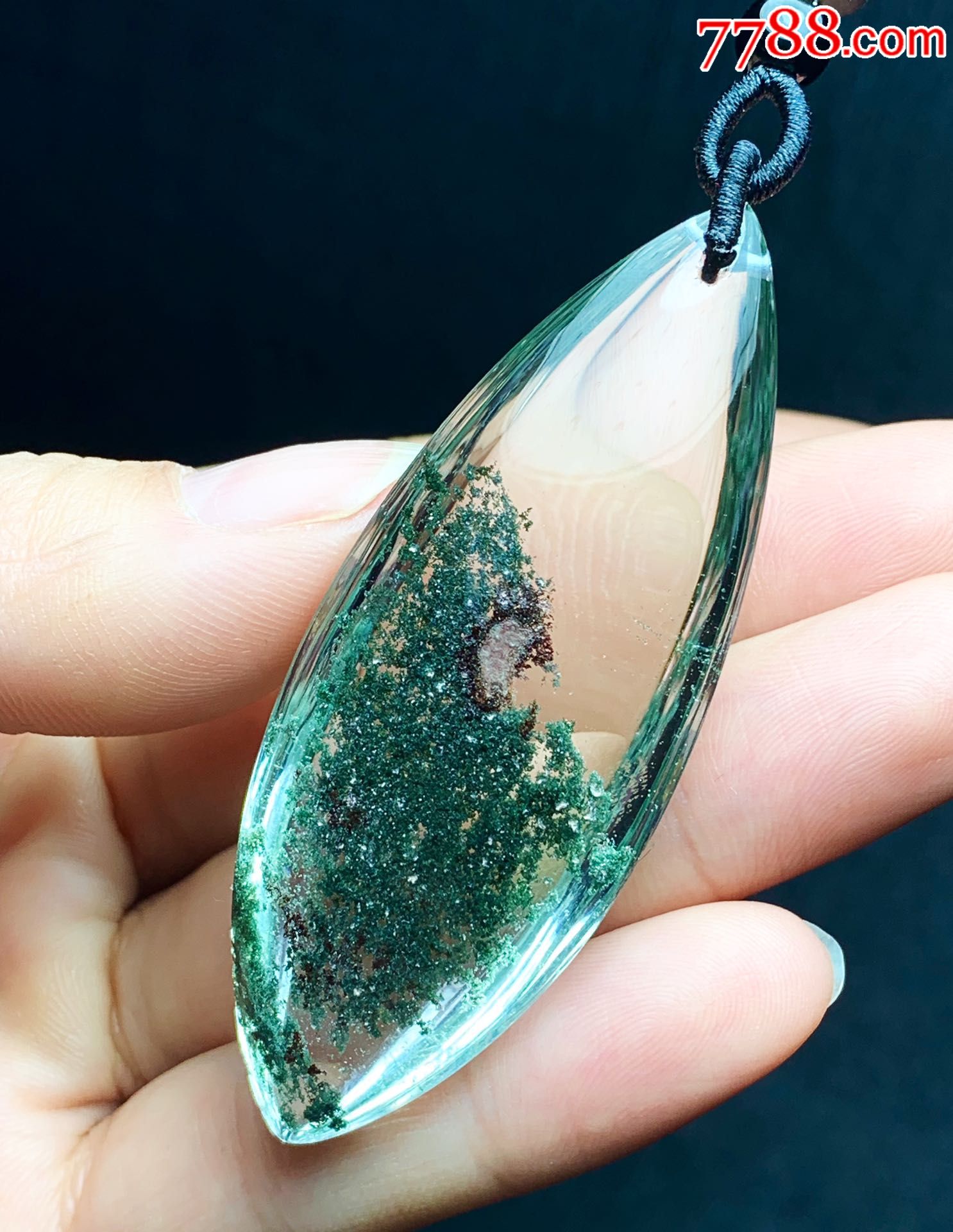 巴西天然绿幽灵裸石吊坠!-水晶-7788收藏__收藏热线