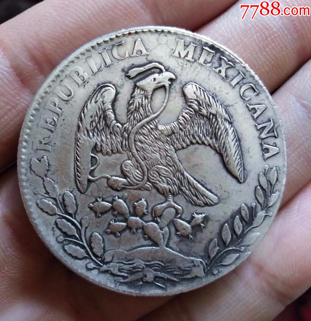墨西哥1884年go.br花边鹰洋8r银币银元银圆