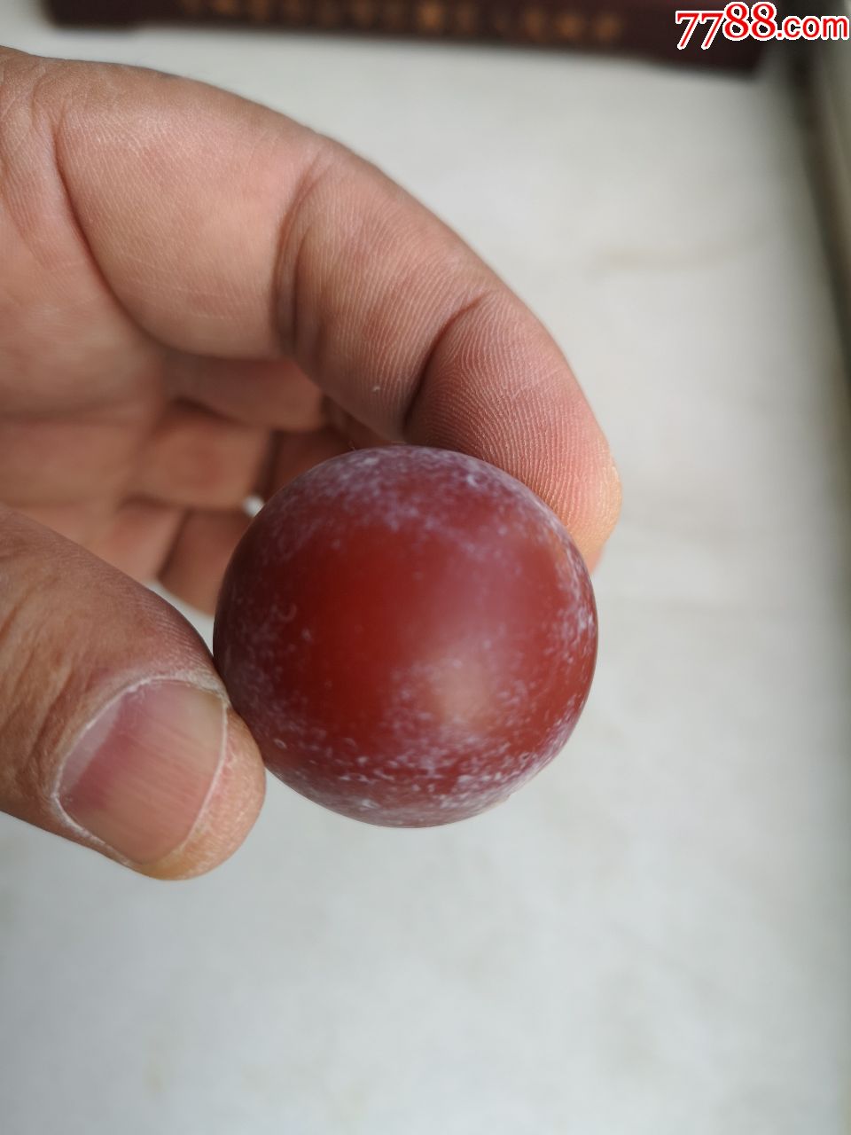 清代红玛瑙帽顶珠