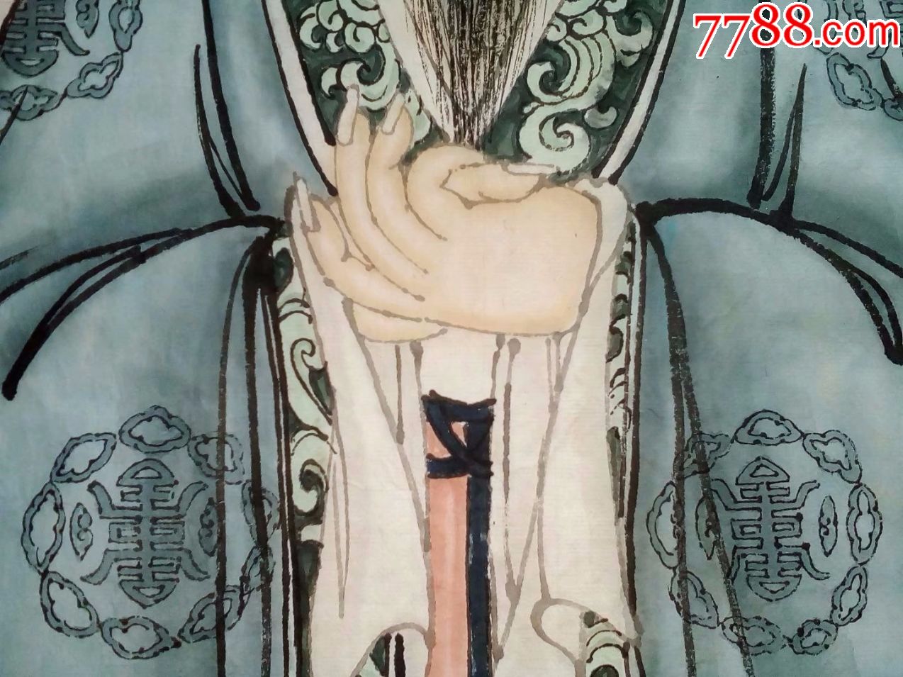 特价,保证纯手工绘画精品人物画国画,古代圣哲学家三一教主画像