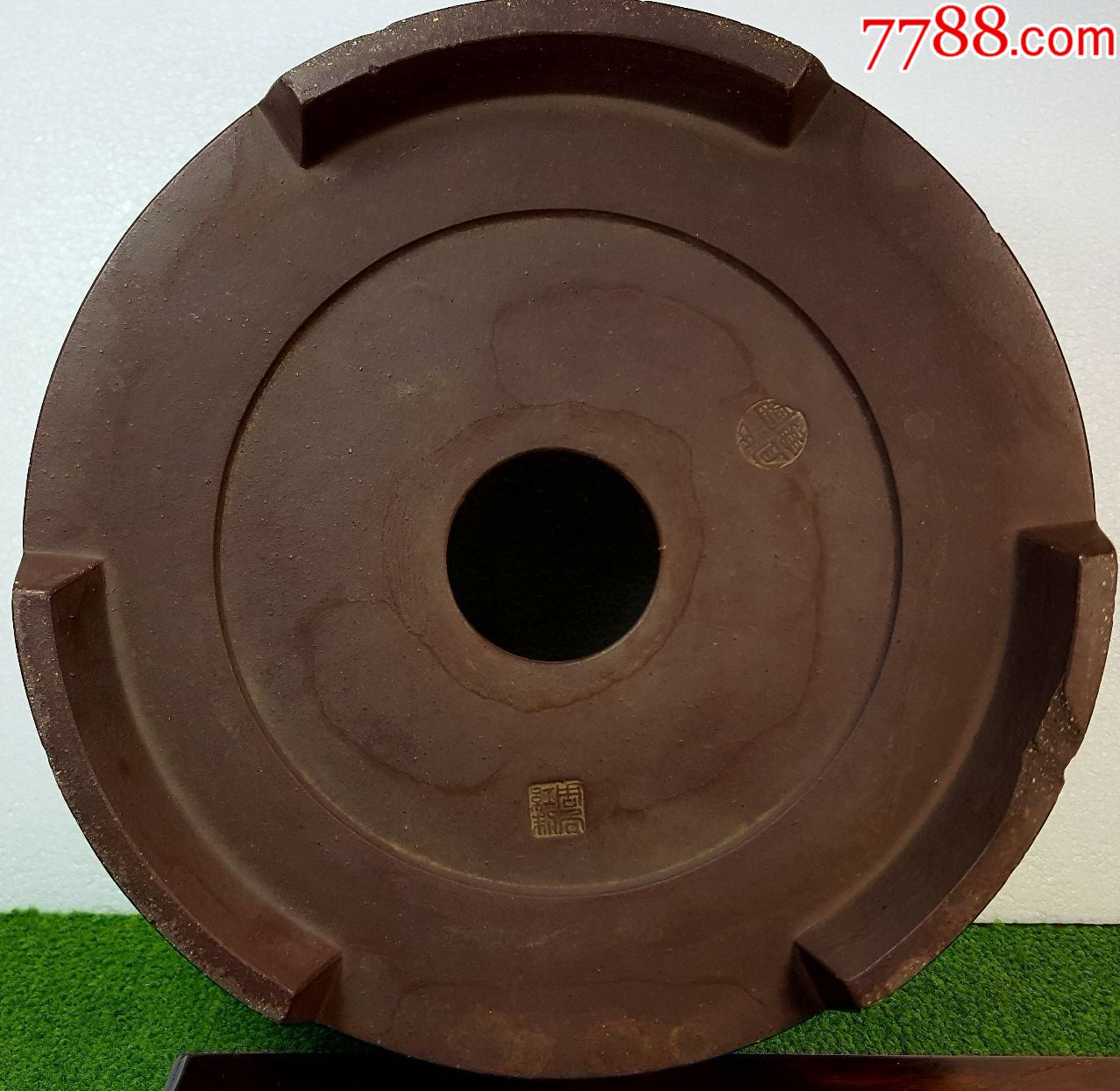 紫砂花盆周向红圆形斗盆