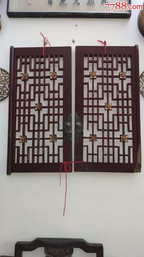 清代镂空经橱木柜门