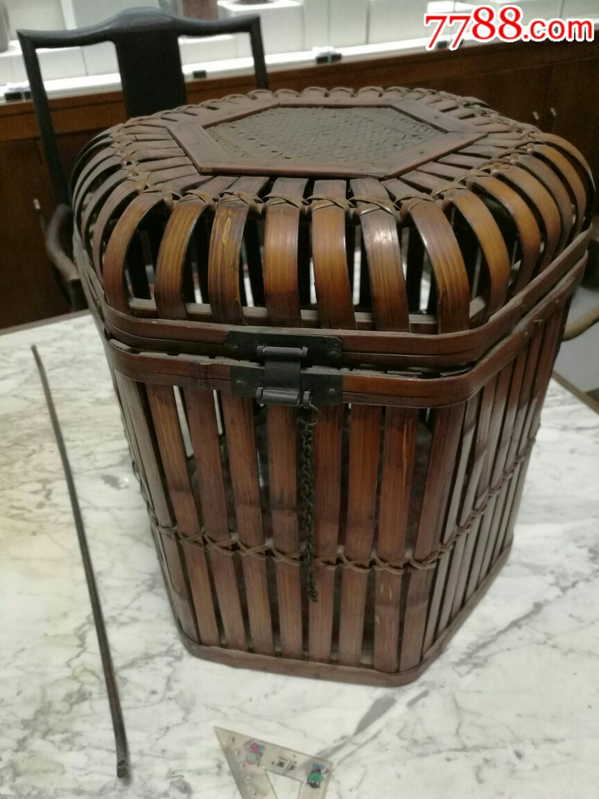 气死猫精美少见竹盒-价格:1200元-se66130357-竹篮/竹筐/竹盒-零售