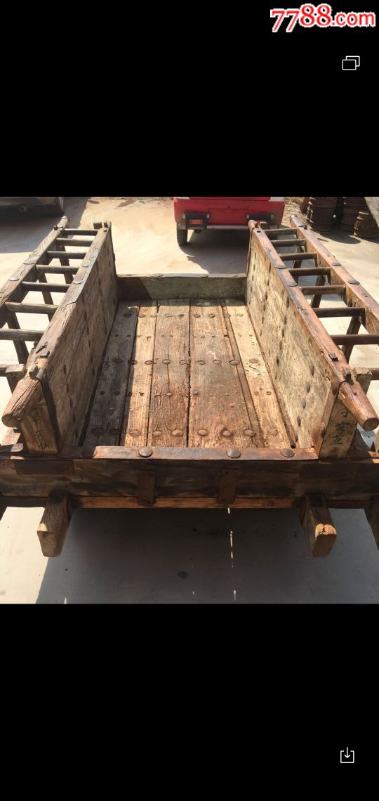 清早期榆木战车包浆浑厚做工讲究无修补全品包老