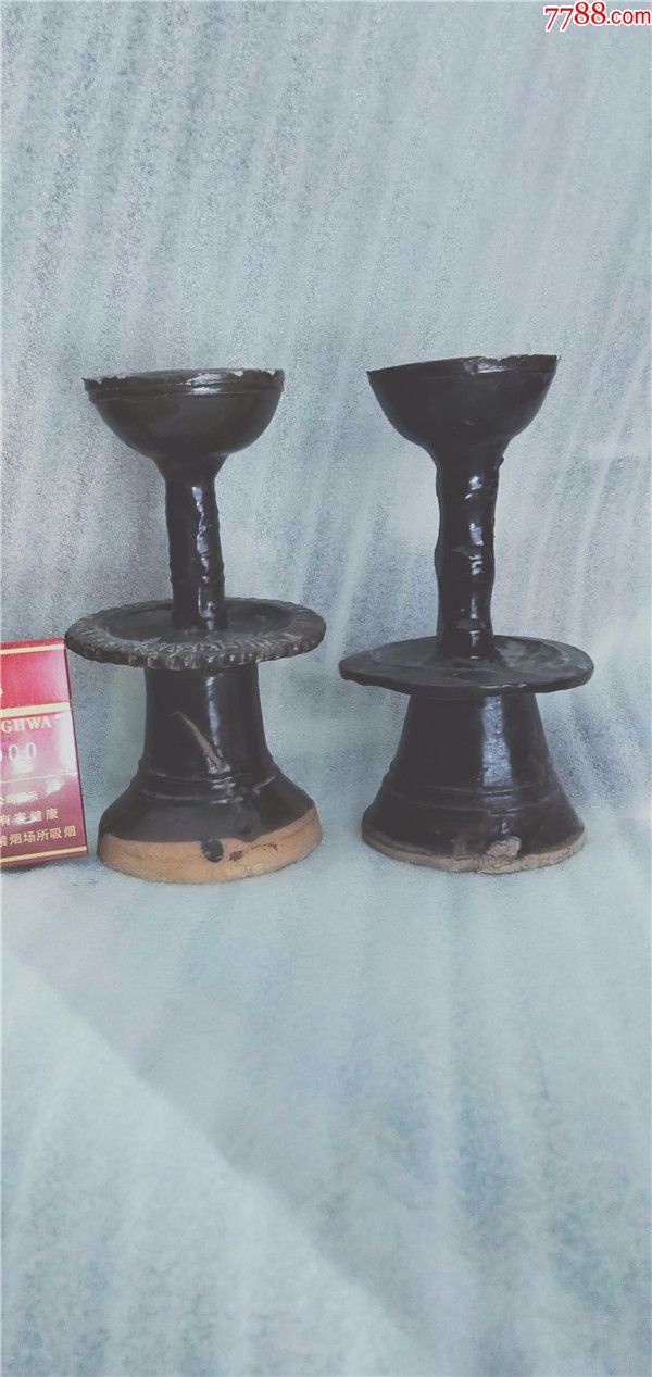 两盏保存较好的明代独杆老油灯_其他灯具【耿家铺子】_第1张_7788钱币