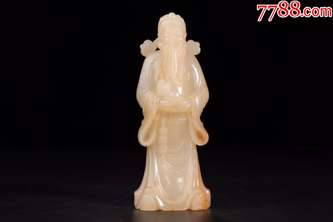 清代和田玉财神摆件