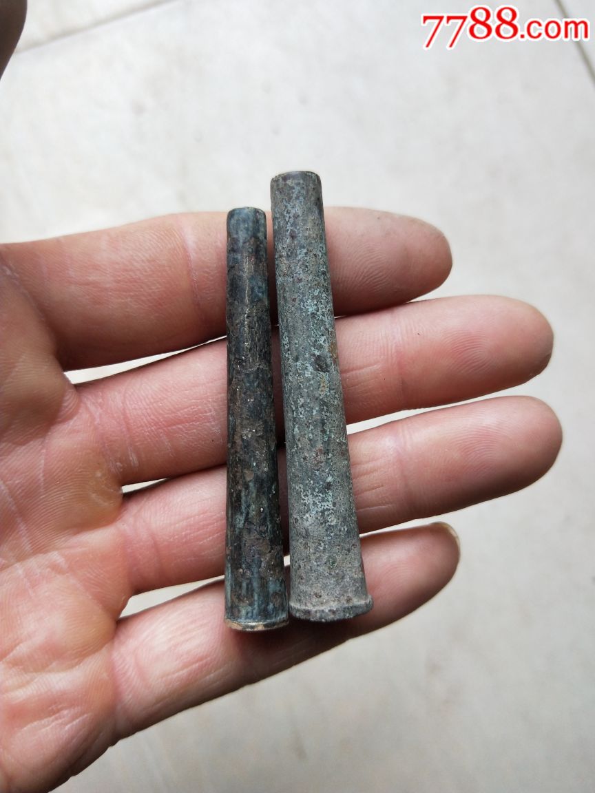 清代铜毛笔帽,铜笔帽