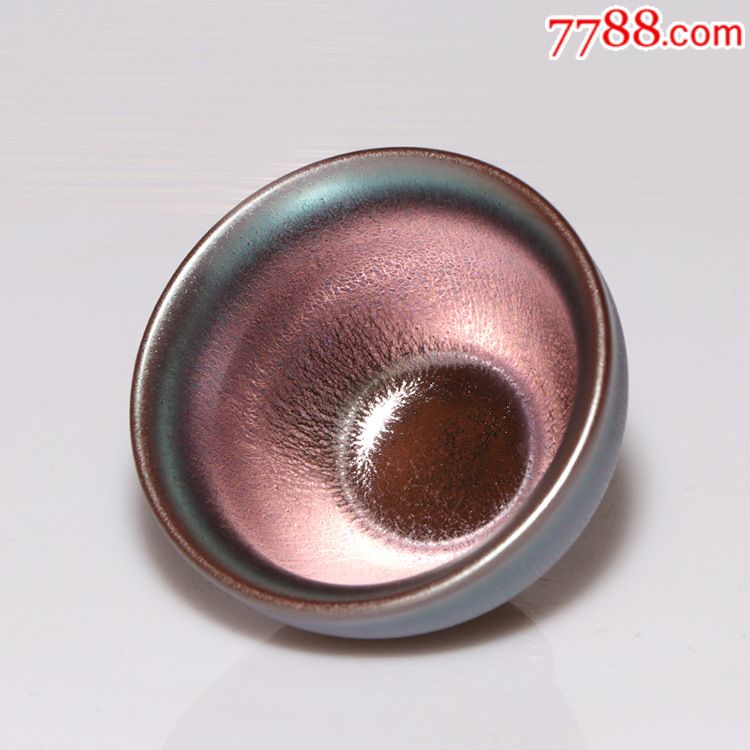 建阳水吉建盏束口多色彩金糖果杯一口单杯