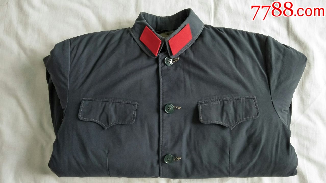 不知是属于旧军服中山装人民装漂亮的墨绿色棉袄69108