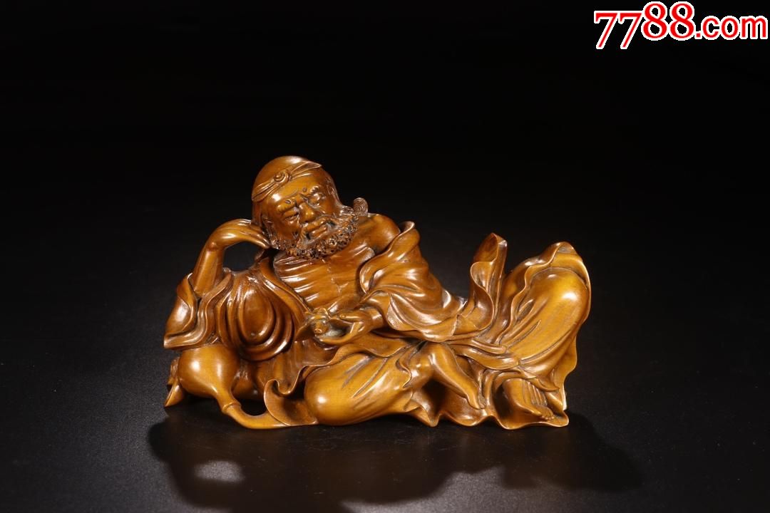 黄杨木醉酒罗汉卧像