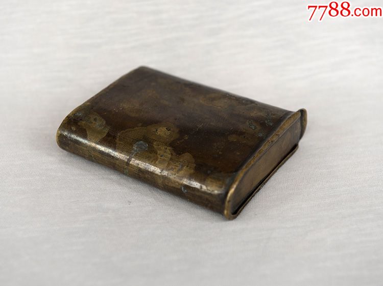 民国黄铜老烟盒大号铜烟盒老烟具老铜器纯铜烟丝盒