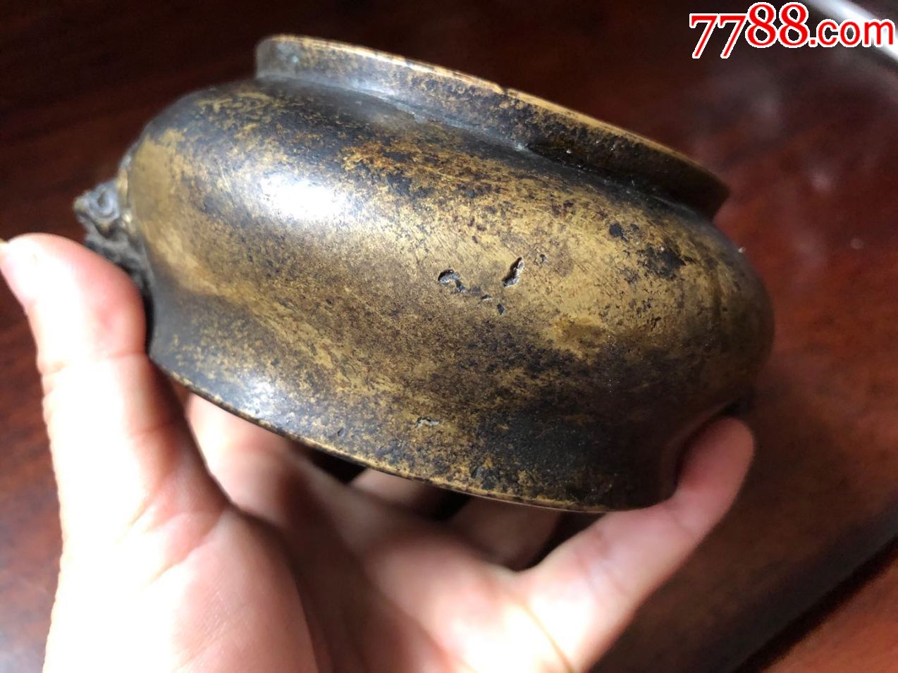 铜器铜炉/老铜炉老铜器/老货老物件旧货古玩古董收藏高;5.5直径10