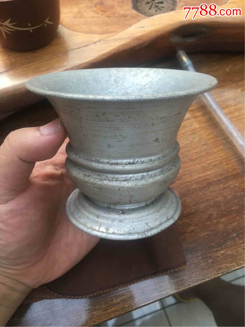 民国时期漂亮的铝制摩登小渣斗法国进口