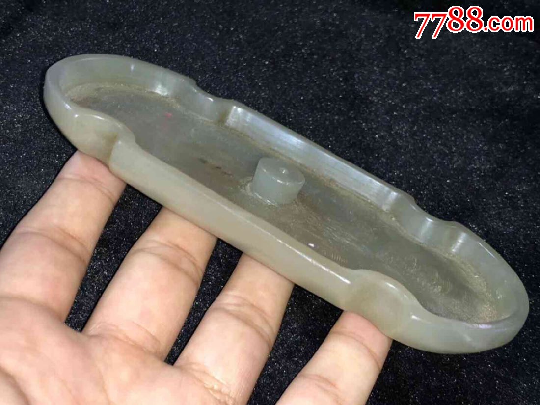 清代和田玉一体雕刻玉盘墨盘手工雕刻工艺十分精细通体非常薄料质润度-价格:666元-se66359951-和田玉-零售-7788收藏__收藏热线