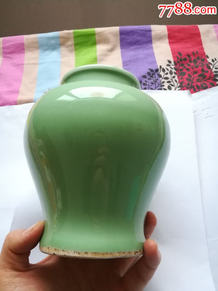 民国绿釉罐