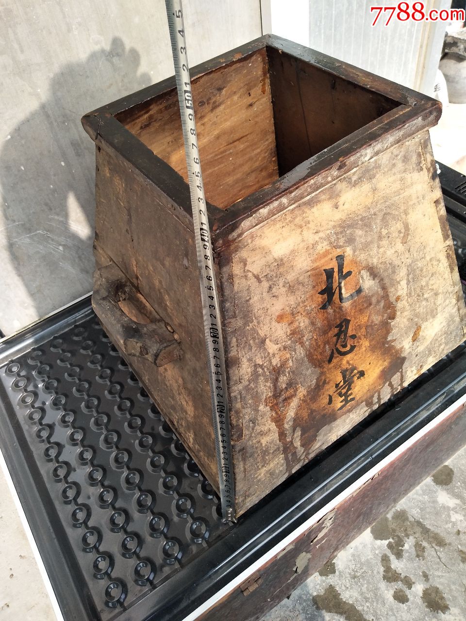 精品古代古董古玩民俗老款式物件二手怀旧大号民国木头量斗米斗米升量