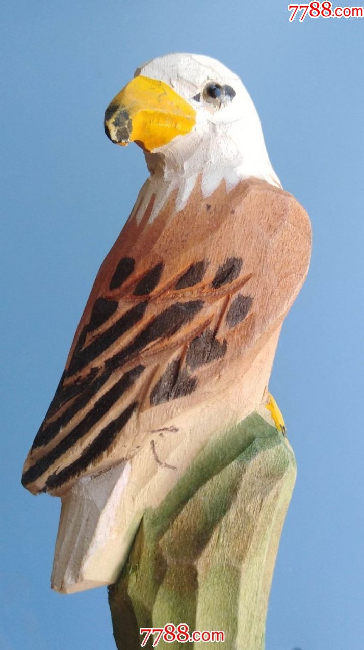 椴木雕小鸟摆件(高20厘米)_木雕摆件_大成票友会【7788收藏__收藏热线