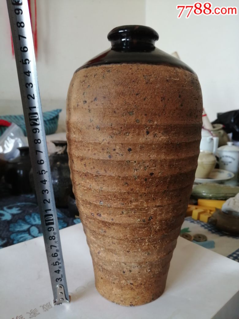 西夏灵武窑旋纹梅瓶真品_黑瓷/天目瓷_第1张_7788瓷器