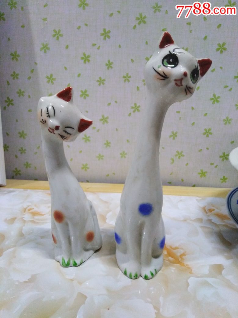 80年代景德镇老瓷器瓷器小猫