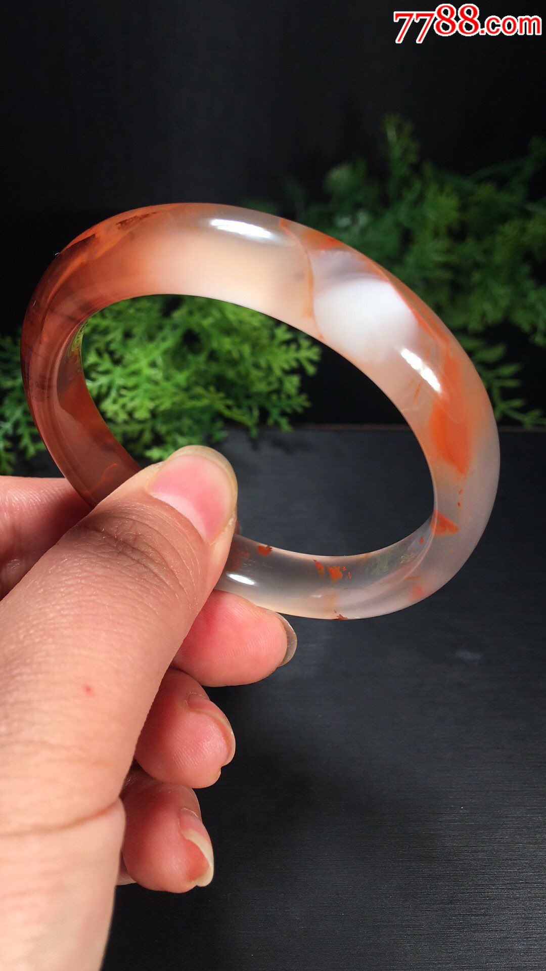 特惠天然川料冰飘贵妃南红手镯颜色超红润难得的美货-玛瑙-7788玛瑙