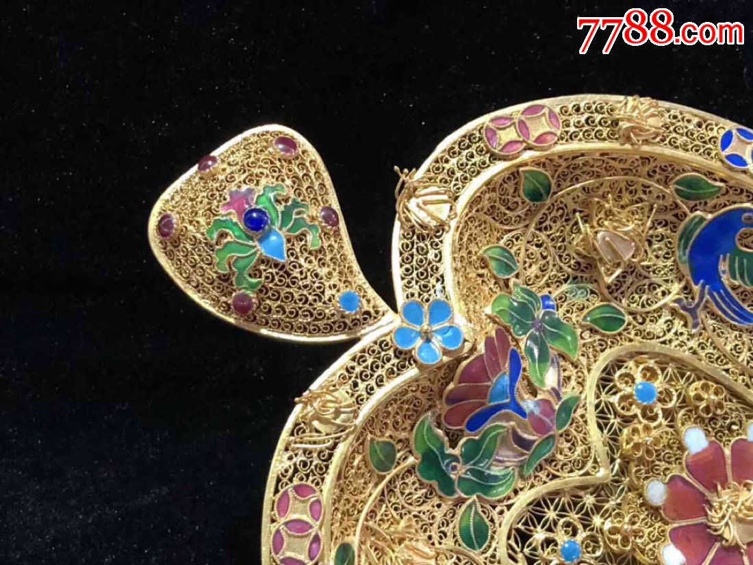 重器宫廷造办处清宫用品纯银掐丝珐琅彩鎏金花开不落底果盘手