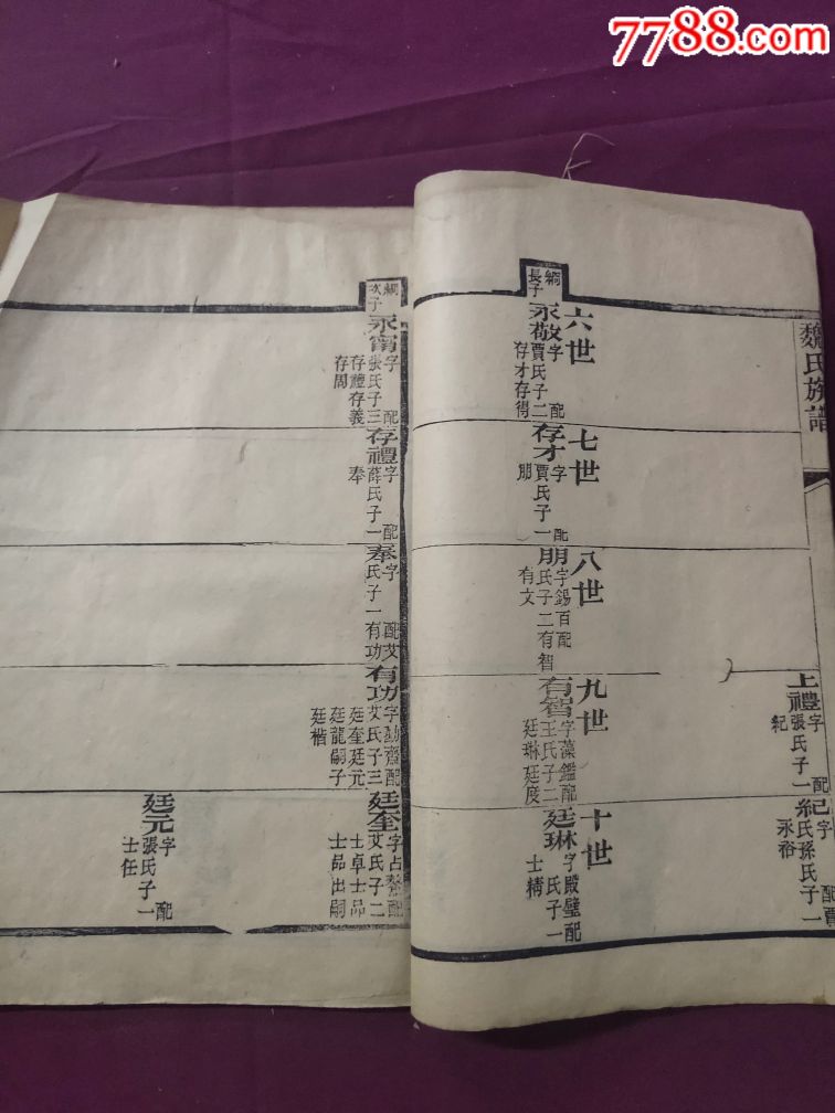 清代木板魏氏族谱山东恩城魏氏共两册150页有缺页品相如图