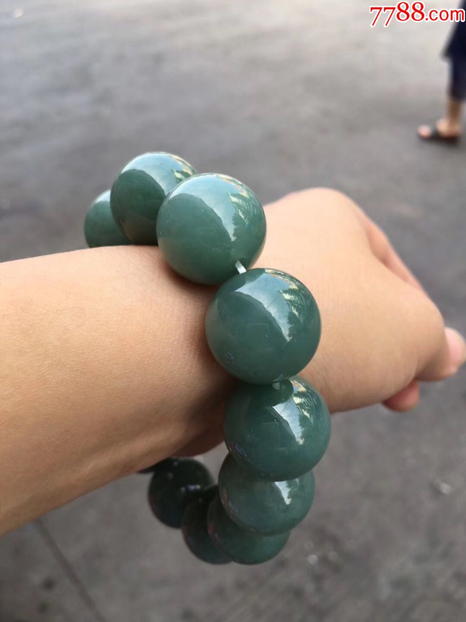 翡翠男士大手串195毫米13颗完美无瑕