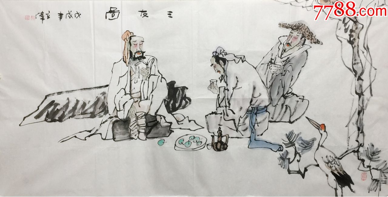 【本店只做真迹】【中美协会员精品吴立伟】毕业于东北师范大学美术系四尺人物画2_人物国画原作_作品欣赏_收藏价值_7788字画网