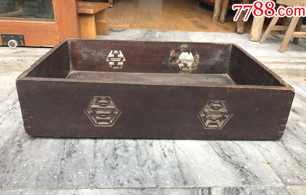 古董古玩收藏杂项清代家具木器木箱木盒木盘盒子-木箱-7788红宝书