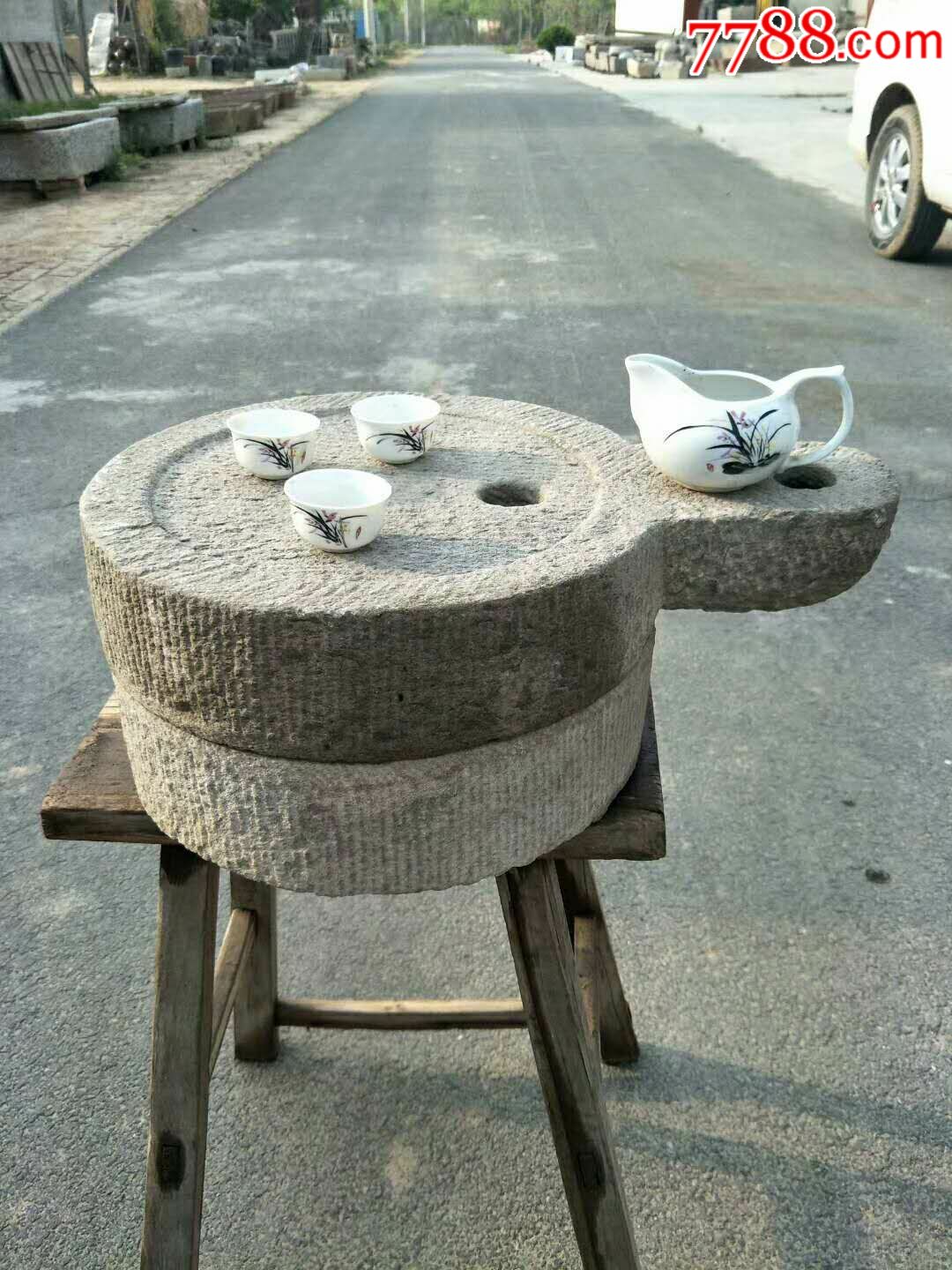 民国时期石磨石来运转可做茶台