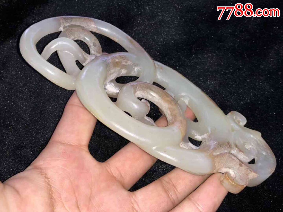 重器和田玉龙蛇斗玉佩摆件手工雕刻造型精美工艺细致精品一件料