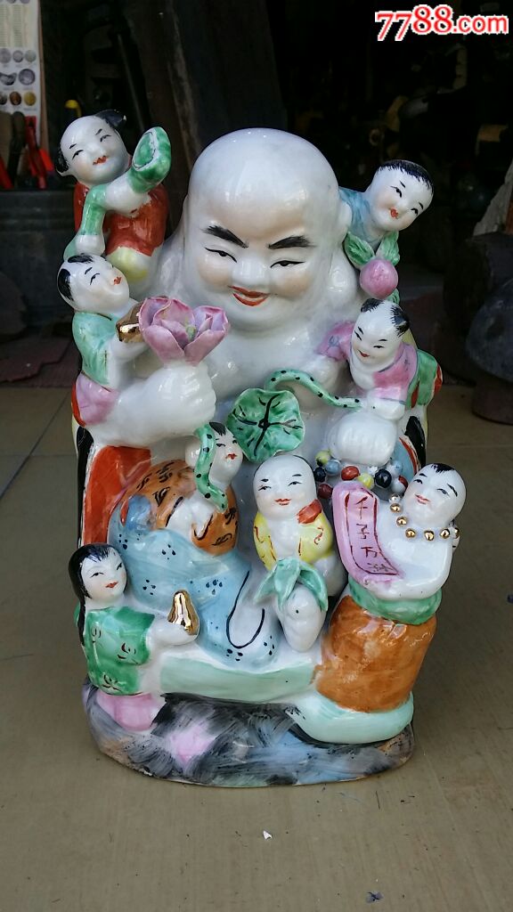 千子万孙粉彩弥勒佛