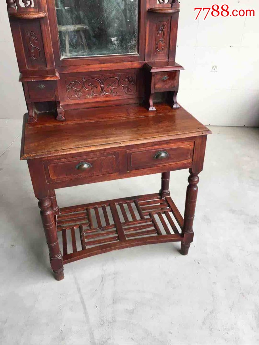 梳妆台榉木黄榉清末一流品相完美结合雕刻精细值得拥有