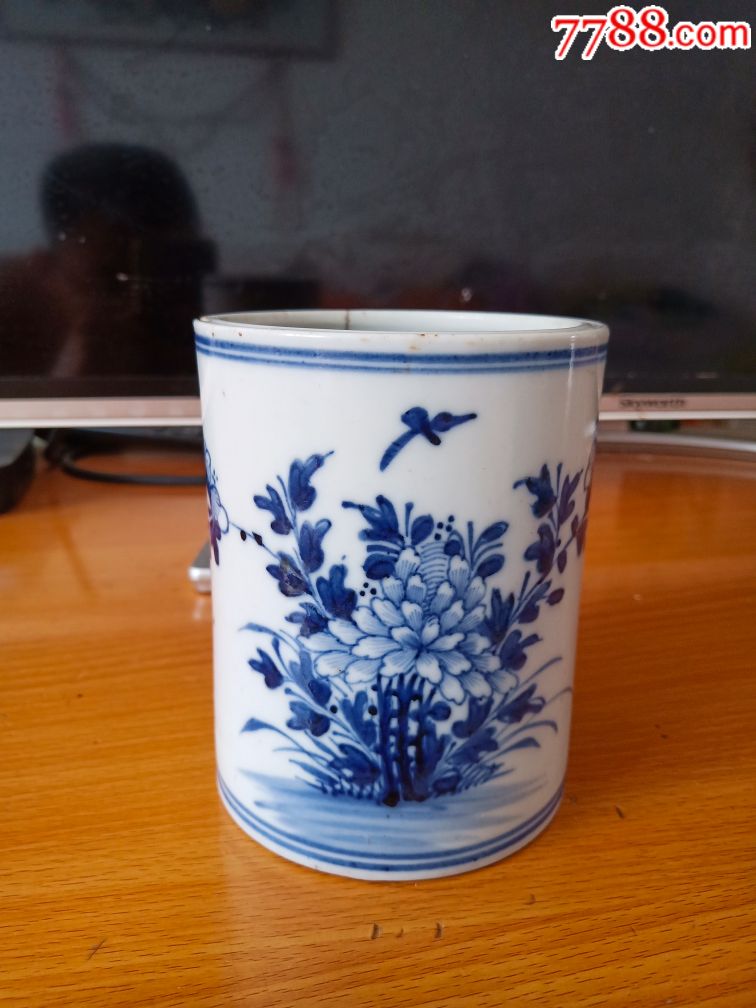 清代青花小笔筒_青花瓷_第1张_7788奇石收藏