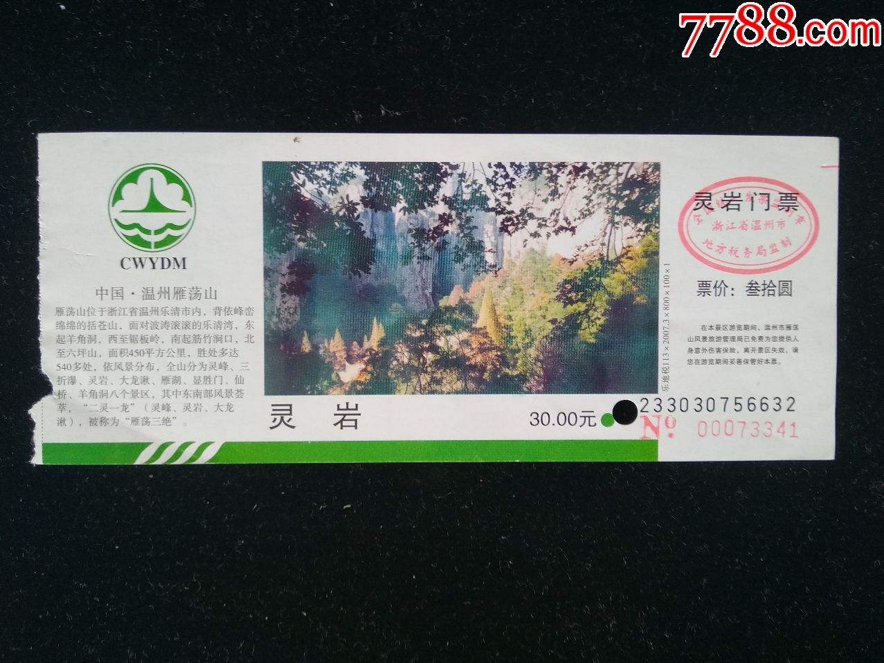 雁蕩山靈巖門票