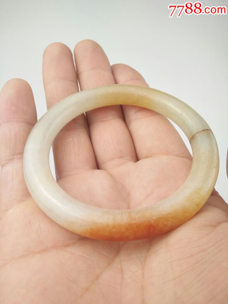 清代圆条冰种翡翠保真包老清代缅甸翡翠手镯