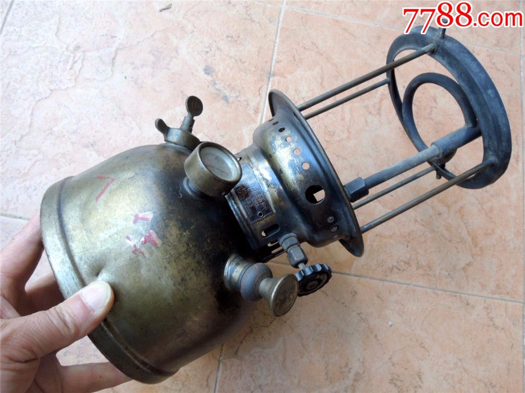 老国货收藏-民国中国新鑫厂制铁锚牌anchor385特大铜汽灯1.8kg
