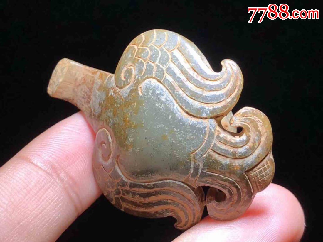 福利特价鸾凤和田玉玉带钩手工錾刻料质细腻润度好工痕开