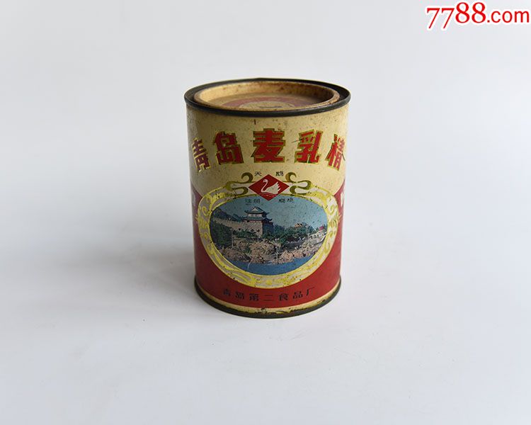 七十年代青岛麦乳精洋铁罐铁皮罐影视道具怀旧收藏青岛食品厂