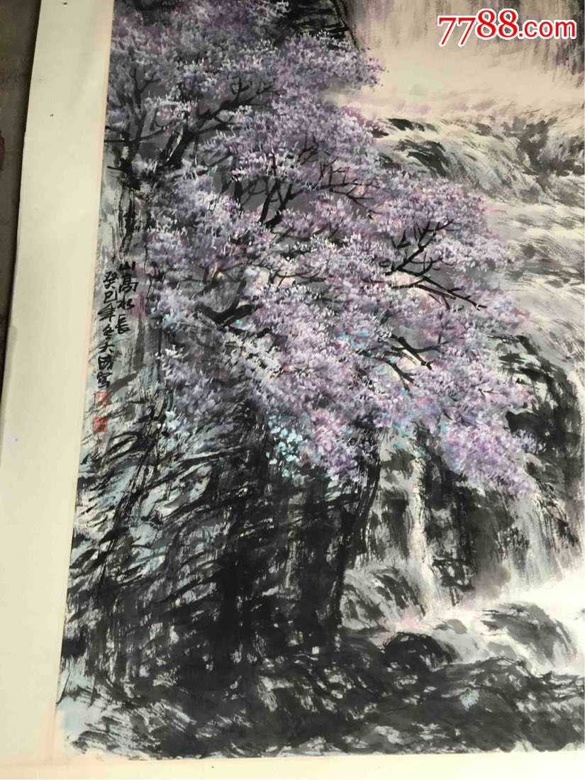 戚大成丁香花山水画