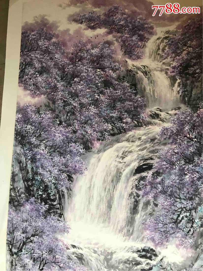 戚大成丁香花山水画