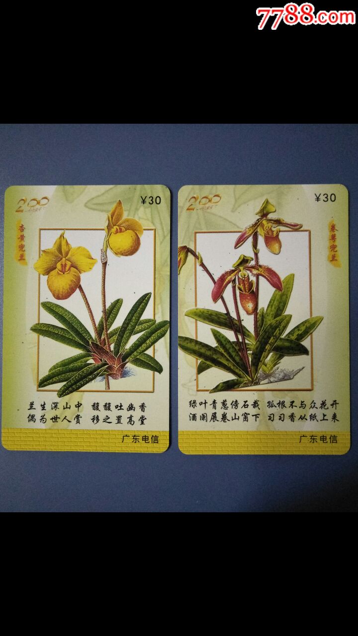 兰花精美电话卡4全